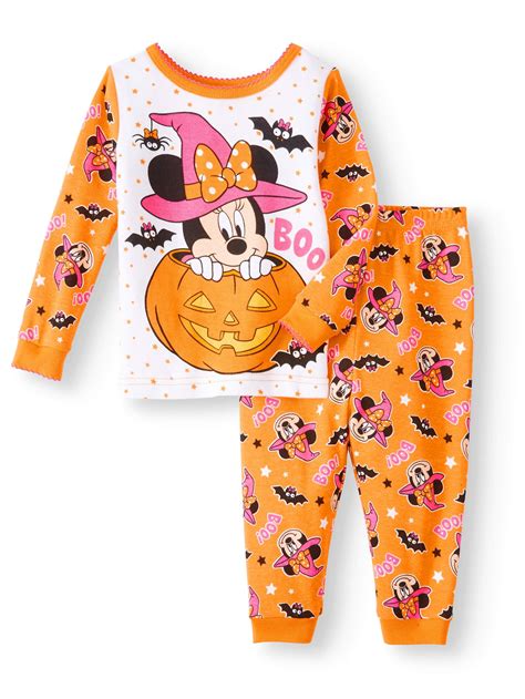 Minnie Mouse - Halloween Glow-in-the-Dark Cotton Tight Fit Pajamas, 2-piece Set (Baby Girls ...