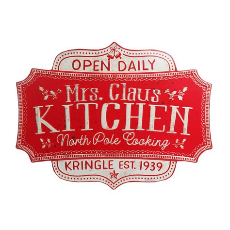 Buy Mrs Claus Kitchen Retro Christmas Sign | The Christmas Cart