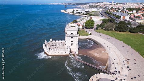 The Belem Tower (Torre de Belém) was built between 1514 and 1520 in a Manuelino style by the ...