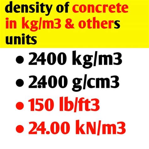 Density of Cement Sand and Aggregate in Kg/m3 | list of material ...