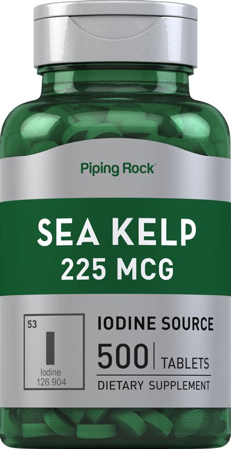 Buy Sea Kelp Iodine 225 mcg 500 Tablets | Sea Kelp Supplement | Piping ...