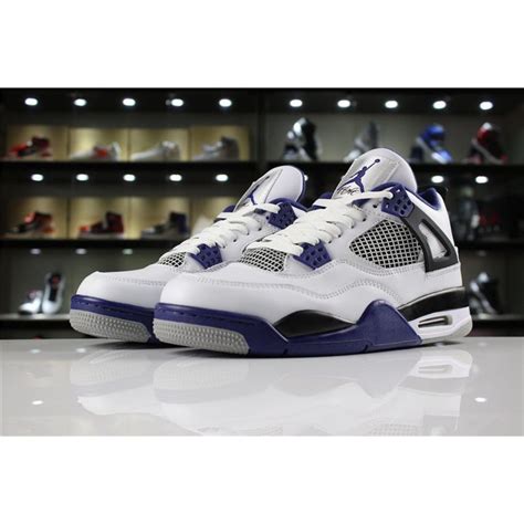 Mens Air Jordan 4 Retro Motorsport White/Game Royal-Black 308497-117 ...