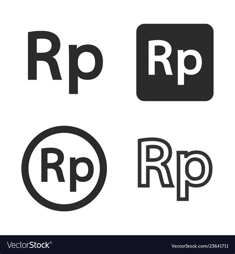 Rupiah currency symbol set Royalty Free Vector Image