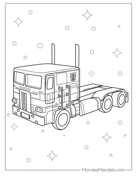 Transformers 4 Optimus Prime Truck Coloring Pages