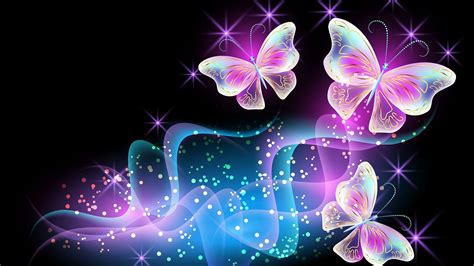 Pink Butterflies In Glittering Background HD Pink Butterfly Wallpapers | HD Wallpapers | ID #60962