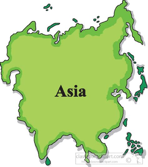 Country Maps Clipart Photo Image - asia-map-clipart-1004-14 - Classroom Clipart