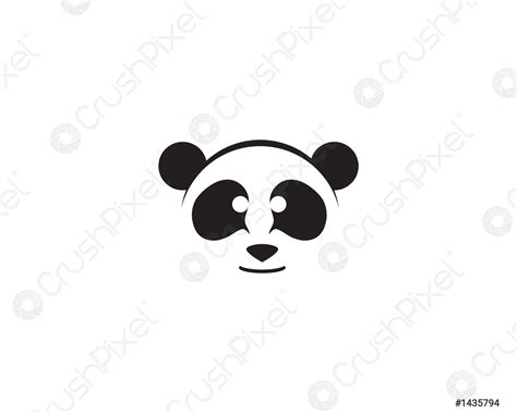 Panda logo black and white head - stock vector 1435794 | Crushpixel