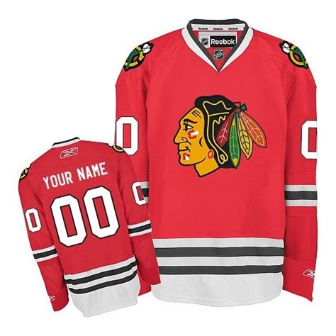 Reebok Chicago Blackhawks Customized Authentic Red Home Jersey