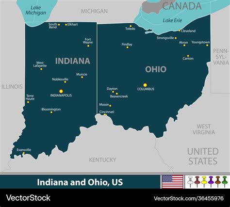 Map Of Ohio Indiana - Terza Georgine