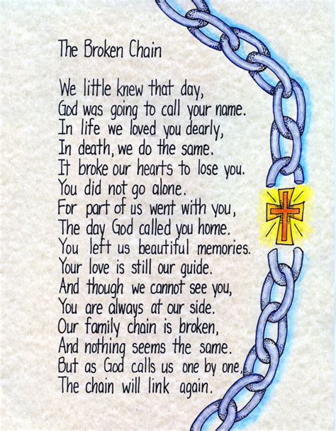 The Broken Chain Poem Printable