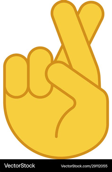 Fingers crossed emoji color icon Royalty Free Vector Image