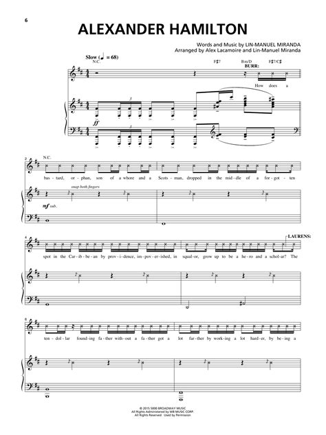 Alexander Hamilton | Sheet Music Direct