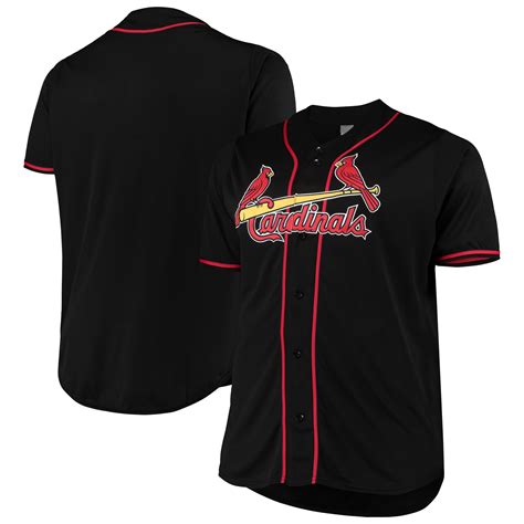 Men's St. Louis Cardinals Black Big & Tall Fashion Jersey