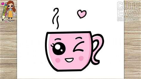 How to Draw a Cute Coffee Cup, Easy Drawings Step by Step - YouTube