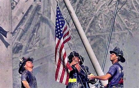 Raising the Flag at Ground Zero is a photograph by Thomas E. Franklin of The Record, taken on ...