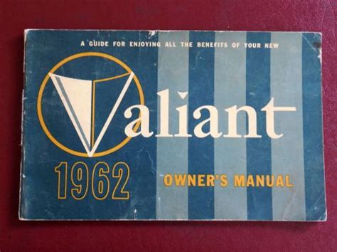 Buy 1962 PLYMOUTH VALIANT OWNERS MANUAL VERY NICE ORIGINAL in North Plains, Oregon, United ...