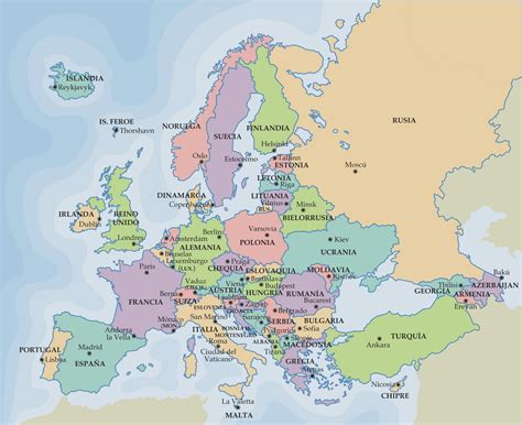 Mapa Político de Europa: capitales y test - LocuraViajes.com