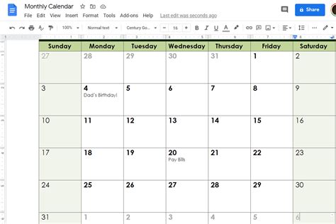 How to Use Calendar Templates in Google Docs | Calendar template, Monthly calendar template ...