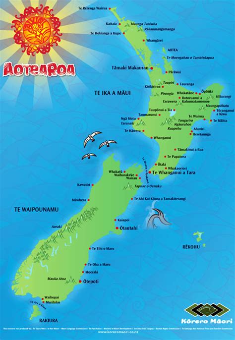 Māori placenames map | NZHistory, New Zealand history online