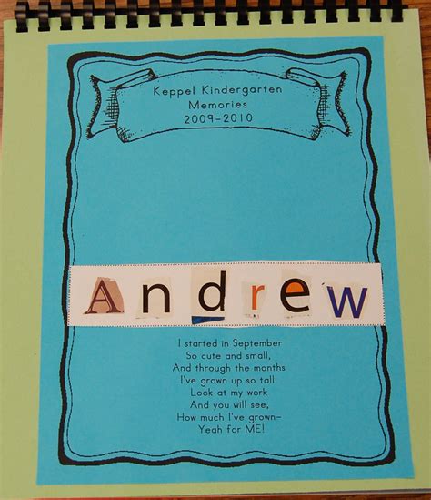 Cute poem for cover | Memory book kindergarten, Kindergarten memory book cover, Memory book cover