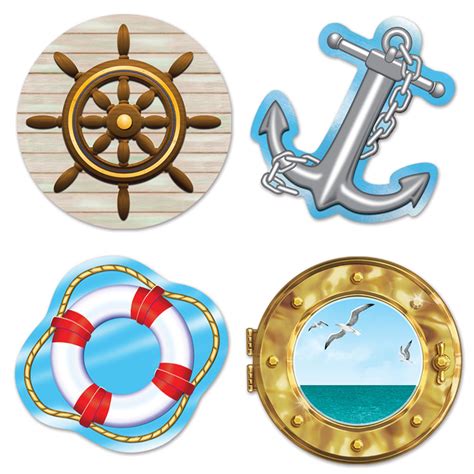 Nautical Cutouts Wall Décor | Cruise ship party, Nautical themed party ...