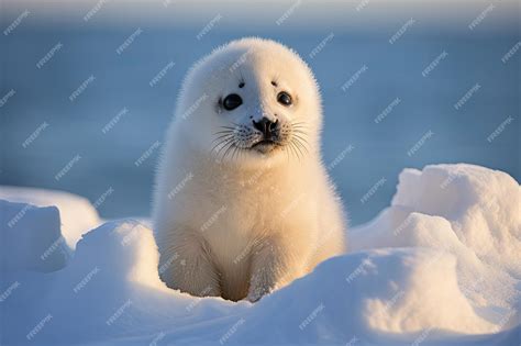 Premium AI Image | a baby seal in the snow