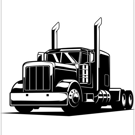 Peterbilt Truck Silhouette Clipart