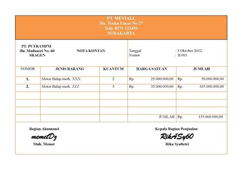 Contoh Nota Kontan Penjualan yang Baik dan Benar, Gratis!