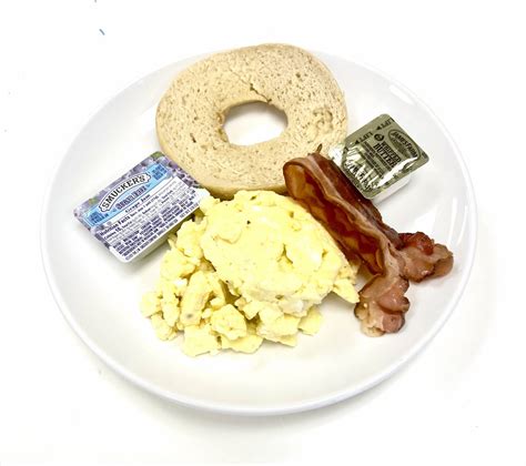 Scrambled Eggs with a Bagel and Bacon - Healthy Portions Meal Co.