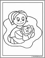 Mom Holding Baby Coloring Pages sketch template