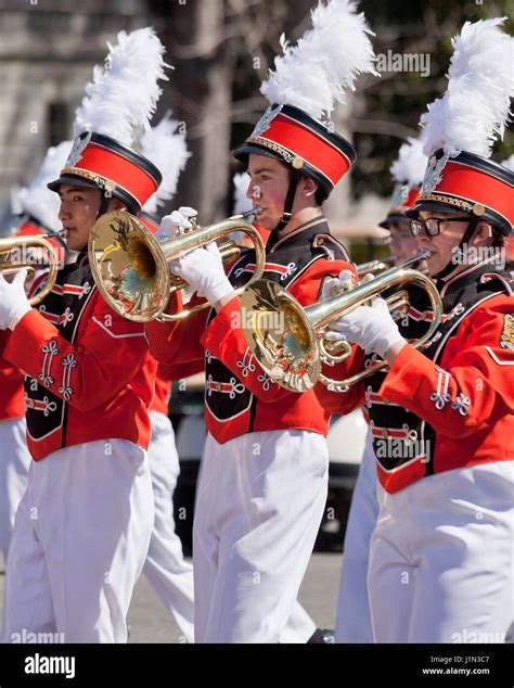 High school marching band cornet players - USA Stock Photo - Alamy