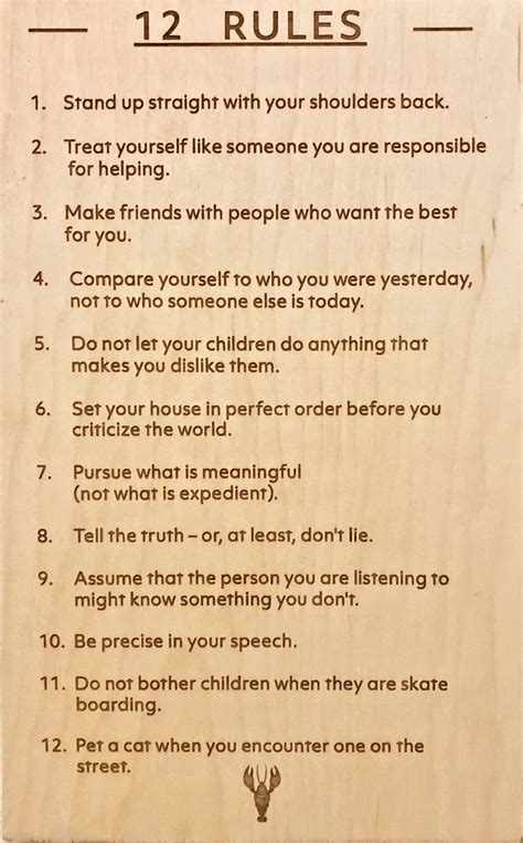 12 Rules for Life Plaque - from Dr. Jordan B. Peterson's book | Life ...