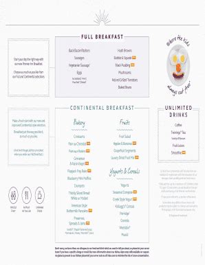 Fillable Online Premier Inn Breakfast Menu November 2015 Allergy Fax ...