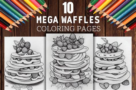 Mega Waffles Coloring Pages - Yummy Food Graphic by Bonobo Digital ...