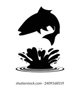 Jumping Fish Silhouette Collection Black Fish Stock Vector (Royalty Free) 2409168519 | Shutterstock