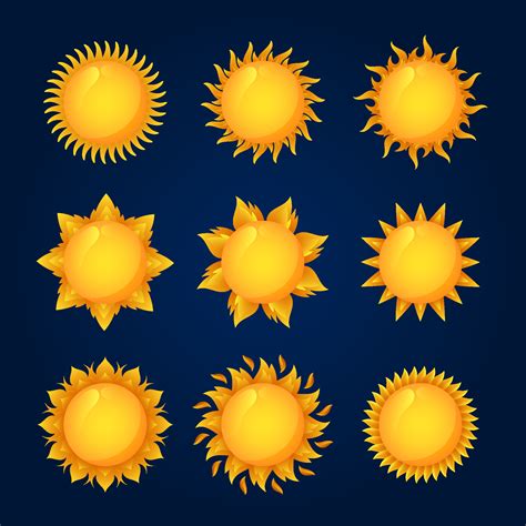 Sun Icon Collection 12023525 Vector Art at Vecteezy