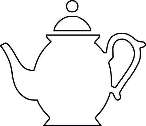 Teapot - Black Outline Clip Art at Clker.com - vector clip art online, royalty free & public domain