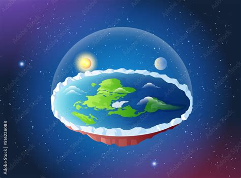 Flat earth theory concept illustration Stock Vector | Adobe Stock