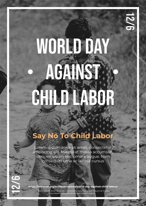 World Day Against Child Labor Poster | Poster Template