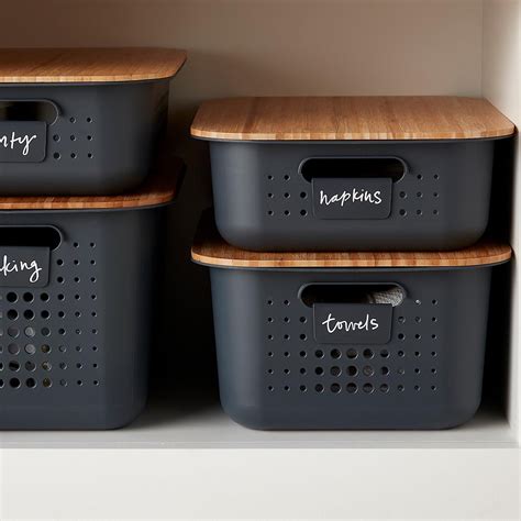 Charcoal Nordic Storage Baskets with Handles | Pantry design, Storage ...