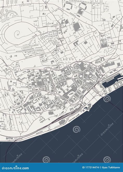 Map of the City of Dundee, Scotland, UK Stock Illustration ...