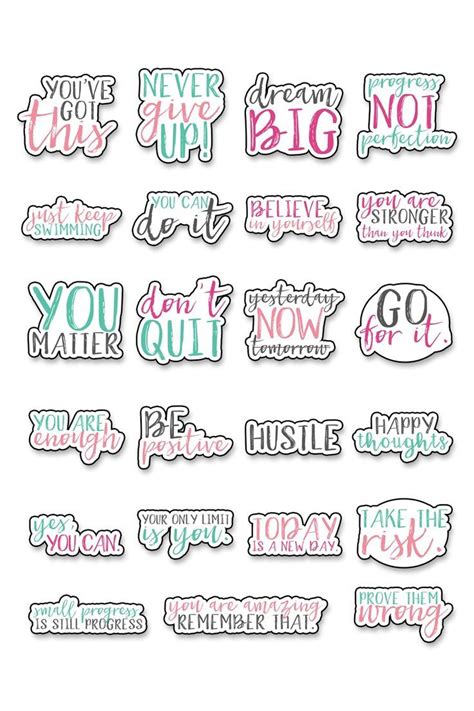 Motivational Stickers - Free Motivational Planner Stickers | Free printable planner stickers ...