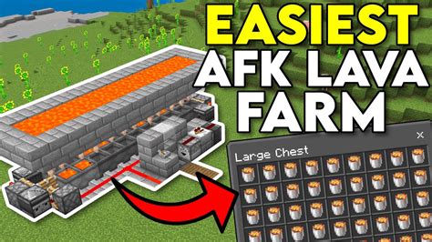 BEST AFK Lava Farm Minecraft Bedrock 1.20 - YouTube