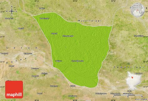 Physical Map of Vaishali, satellite outside