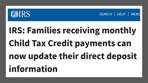 IRS: Families receiving monthly Child Tax Credit payments can now ...