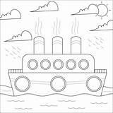 Premium Vector  Ocean Ship On the Sea Suitable For Childrens coloring sketch template
