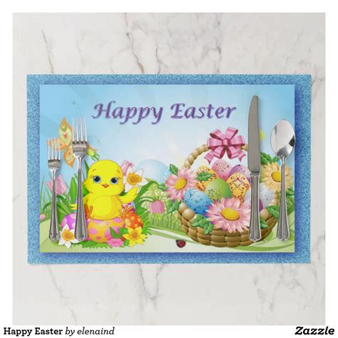 Happy Easter Paper Placemat | Holiday table decorations, Easter placemats, Easter