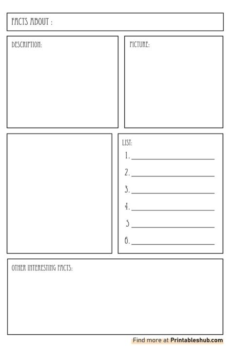 Free Printable Blank Fact Sheet Templates [PDF Included] - Printables Hub