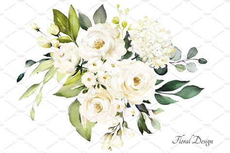 White Watercolor Flowers Png - Image to u