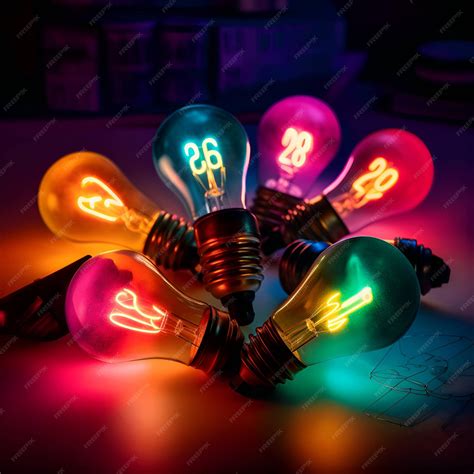 Premium AI Image | A group of fluorescent light bulbs in a conceptual ...